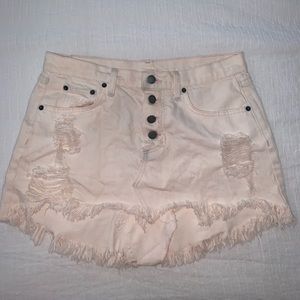 Carmar light wash pink/white denim skirt- size 27